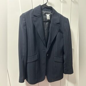 Classic Navy Pinstripe Blazer